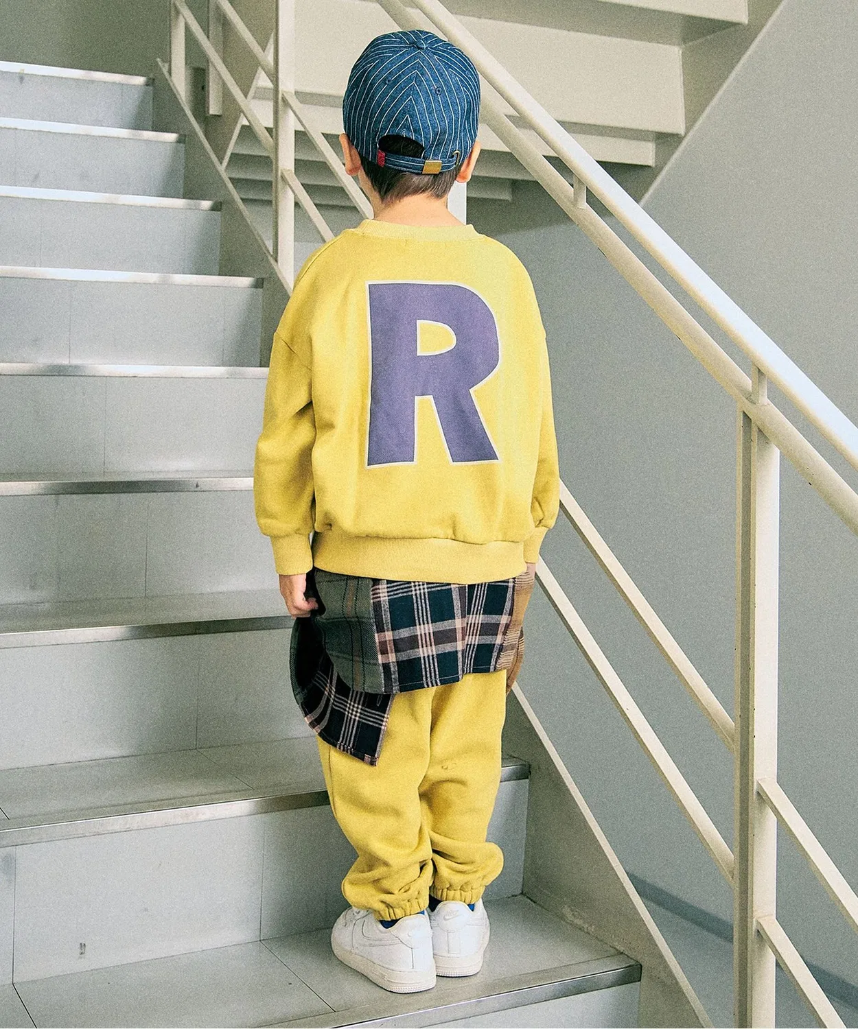 Детская рубашка с длинным рукавом в клетку, модель Remake Style Check Long Sleeve Shirt F.O.KIDS, Rainbow — фото 3