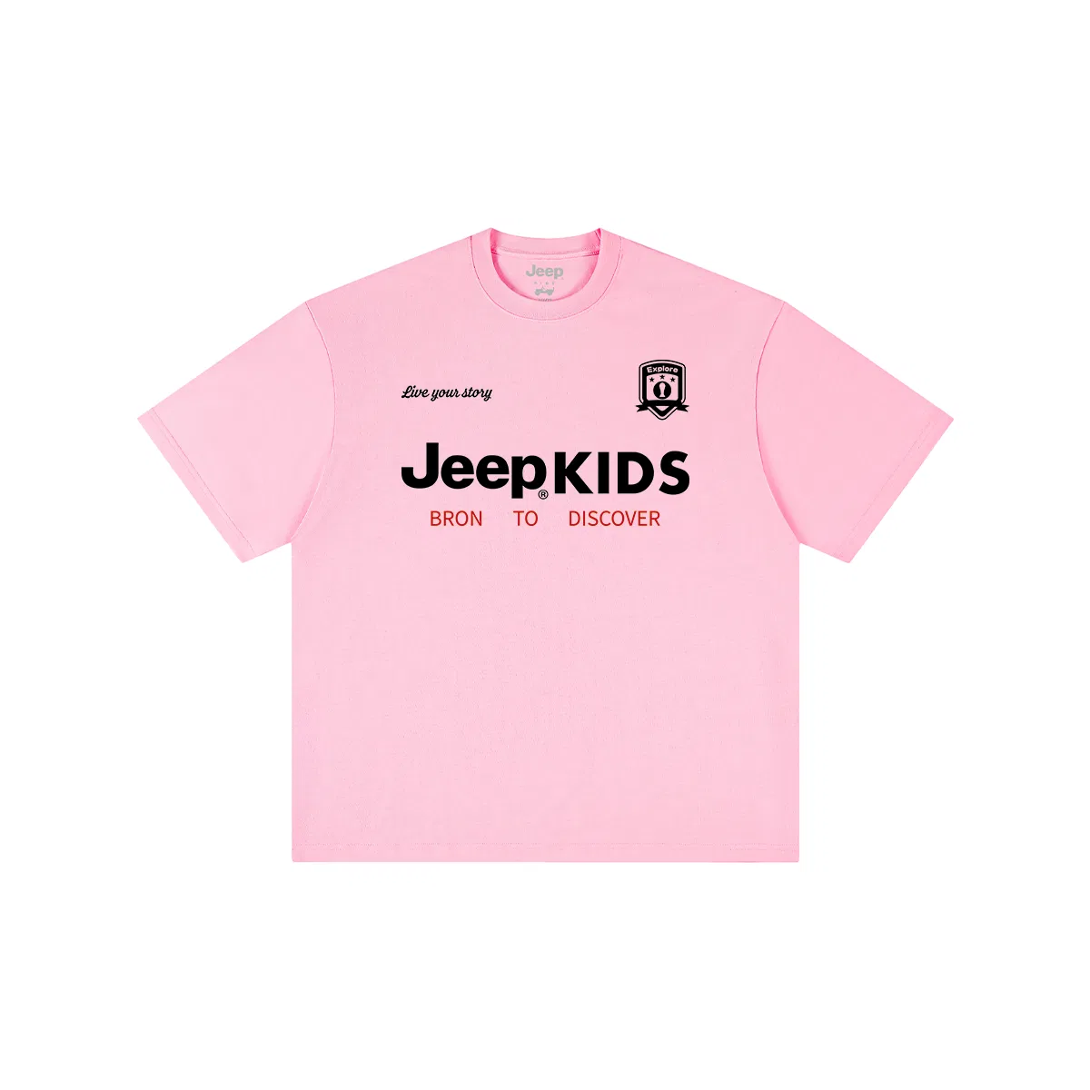 Детская футболка для мальчиков с коротким рукавом, хлопковая, Jeep, Sky Pink