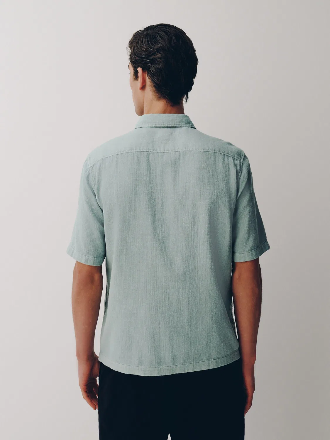 Рубашка с текстурой, короткий рукав, Blue Textured Short Sleeve Shirt Next, синий — фото 3