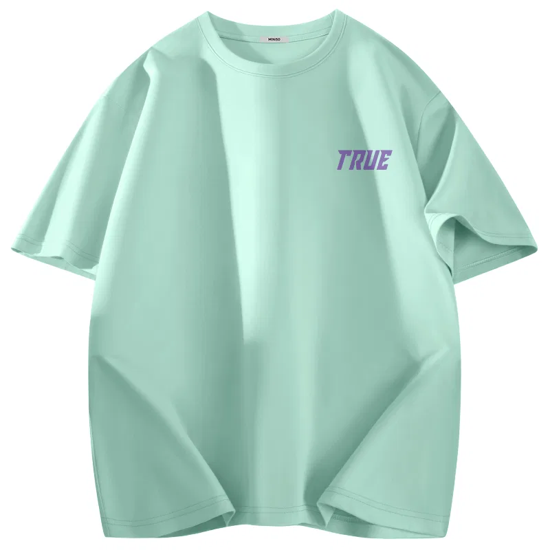 Детская футболка с коротким рукавом из льняной ткани MINISO, Ice Silk Cooling Aqua Green