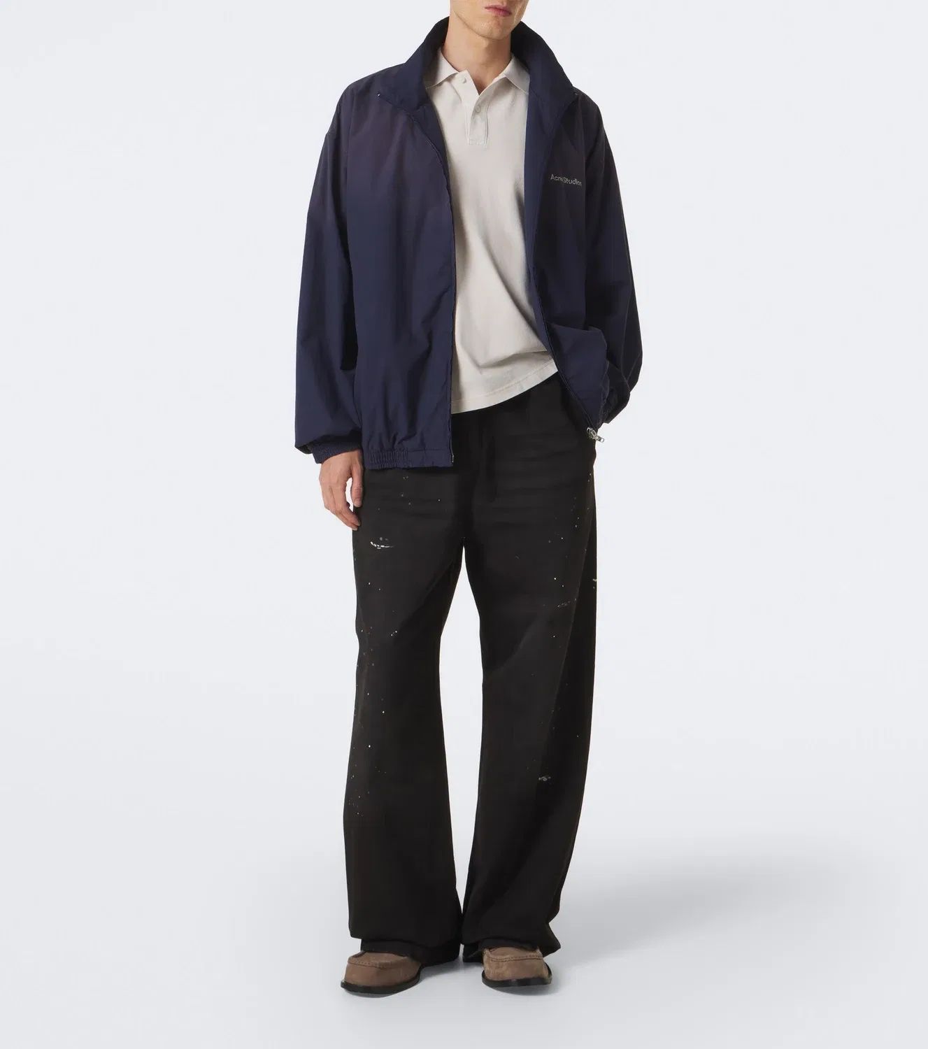 Прямые брюки хлопковые Acne Studios, черный — фото 2