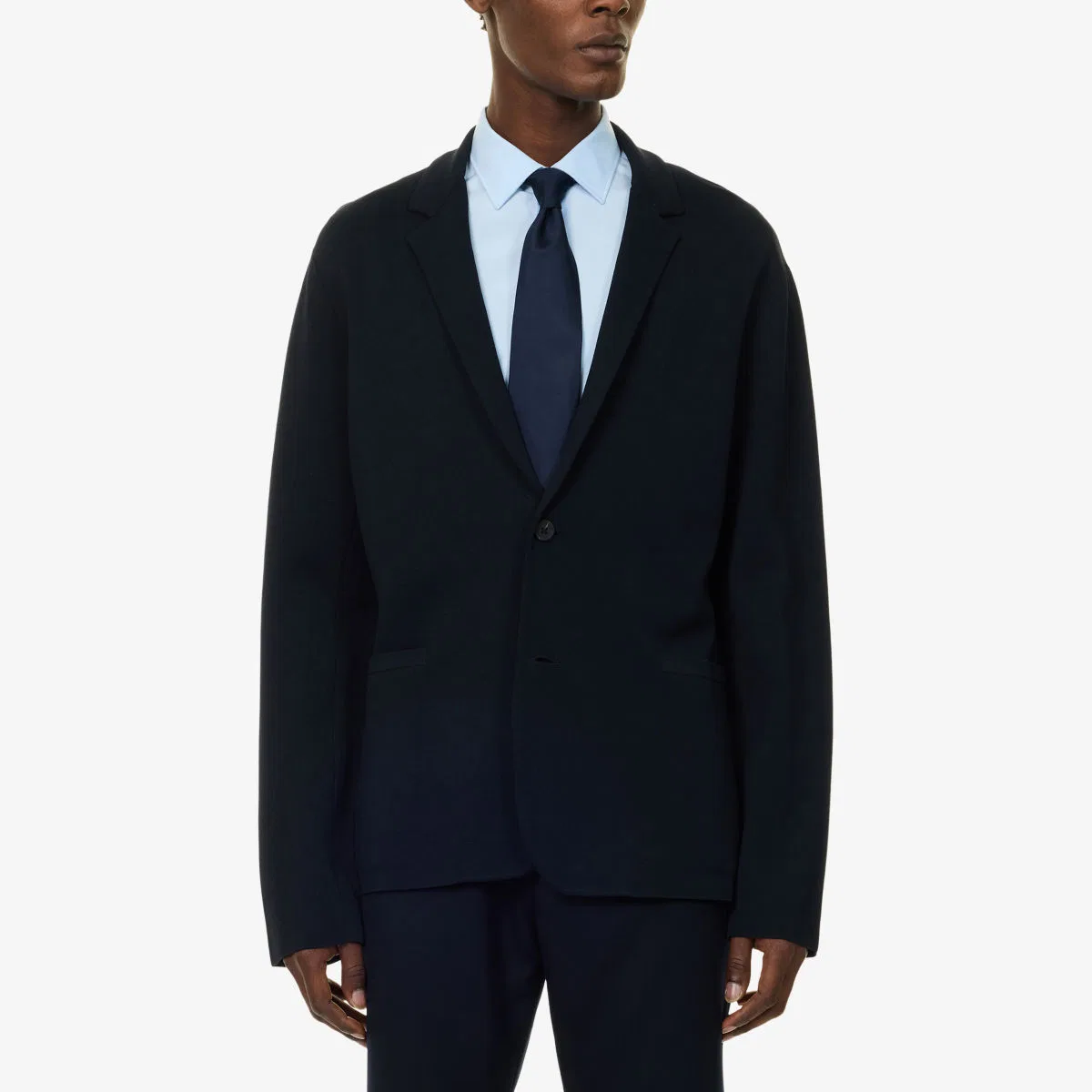 Однобортная вязаная дорожная куртка Emporio Armani — фото 3