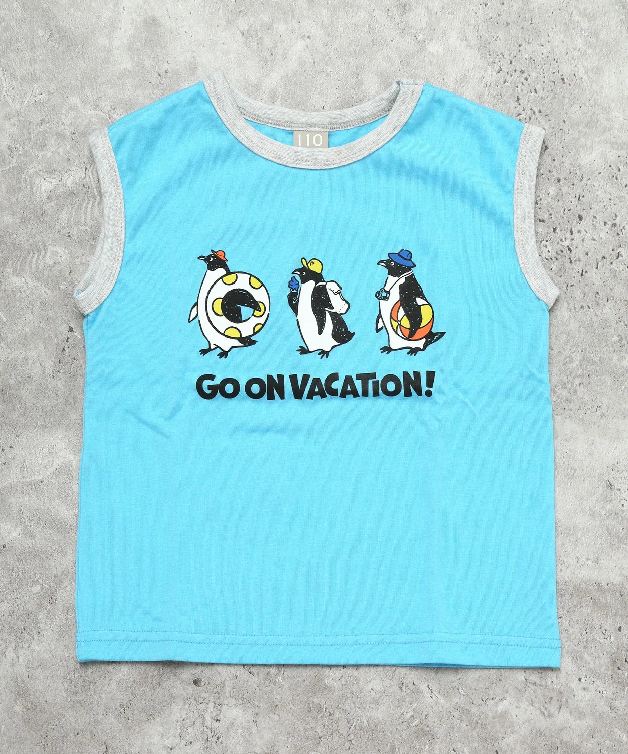 Детская майка-безрукавка с принтом GO ON VACATION! DILASH, Sax Blue
