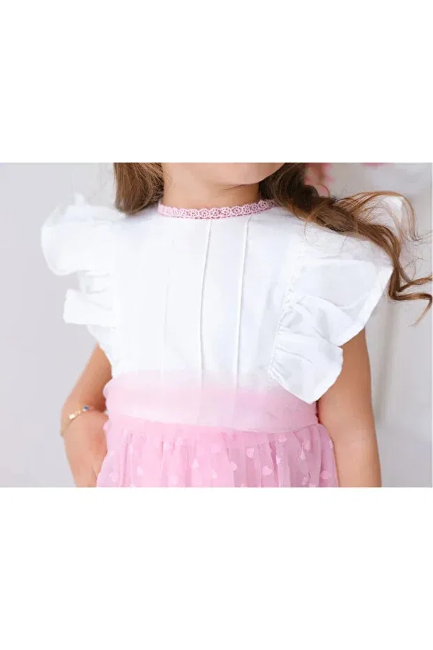 Детское платье для девочек с принтом Heart tutu Aysskids, Pink — фото 3
