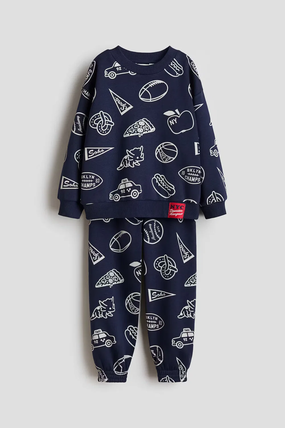Комплект из двух толстовок с принтом H&M, Marineblau/Nyc