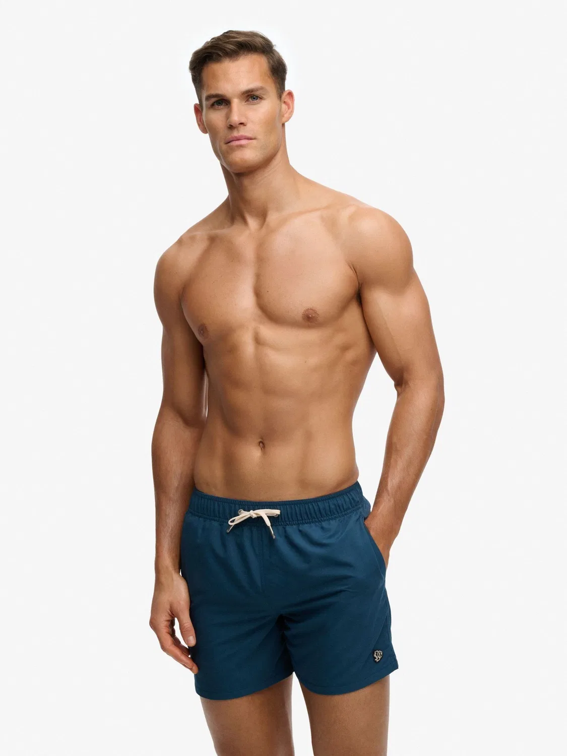Плавки с вышитым логотипом, 15 дюймов Superdry, синий