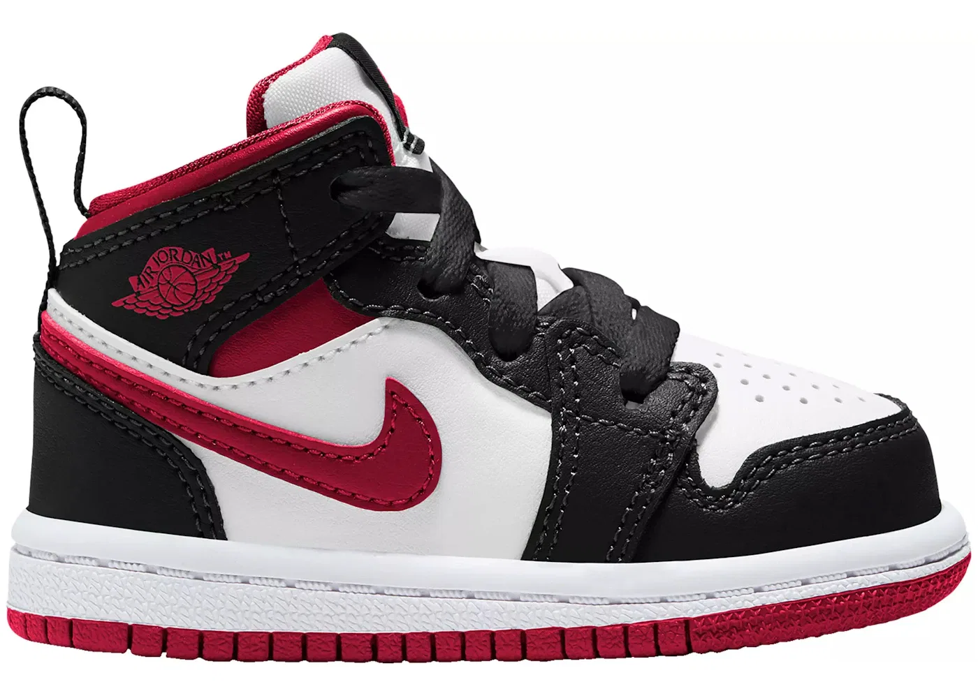 Детские кроссовки с кроссовками Nike Air Jordan 1 Mid, White/Gym Red-Black