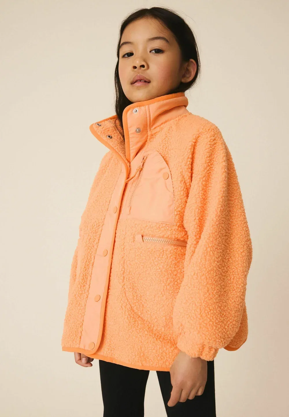 Куртка из флиса стандартного кроя на пуговицах - флисовая куртка Next, Bright Orange