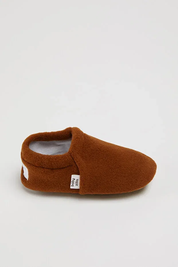Детские пинетки из флиса с нескользящей подошвой Babyzilla, Brown — фото 3