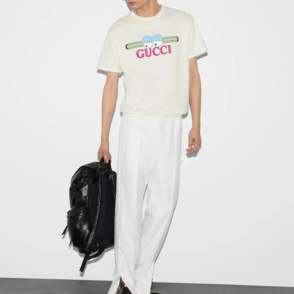 Мужская футболка с круглым вырезом GUCCI, Ecru — фото 4