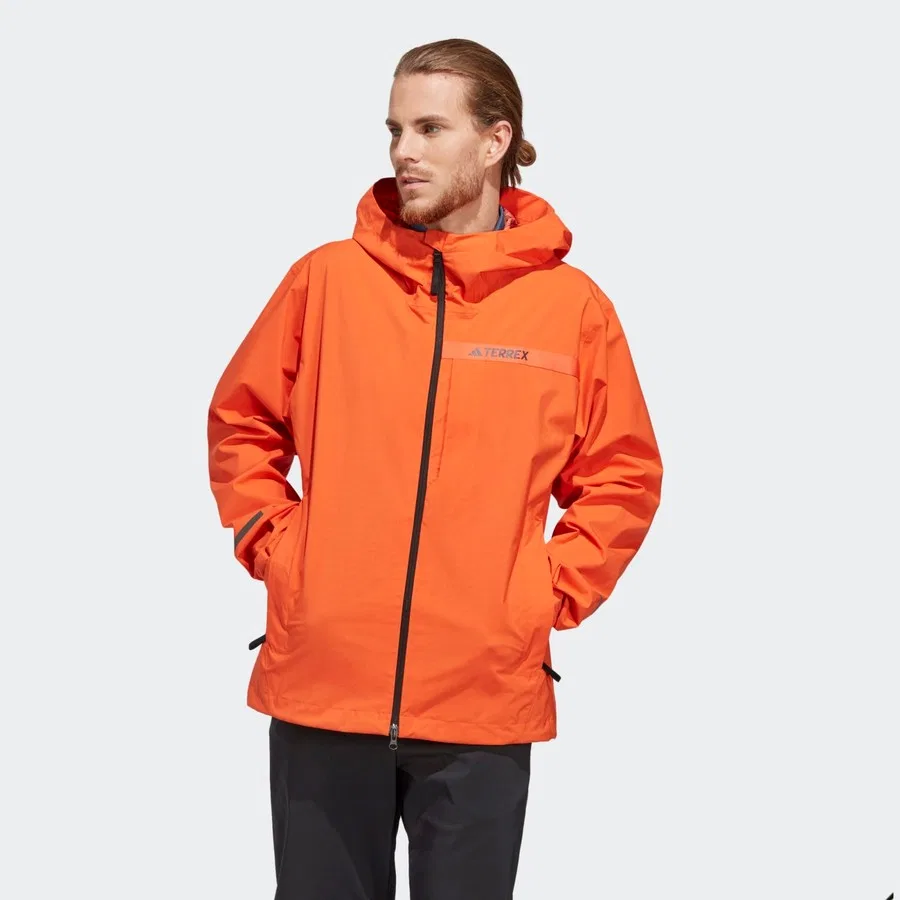 Мужская ветровка с капюшоном, водоотталкивающая, adidas Terrex Multi Rain.RDY, Оранжевый