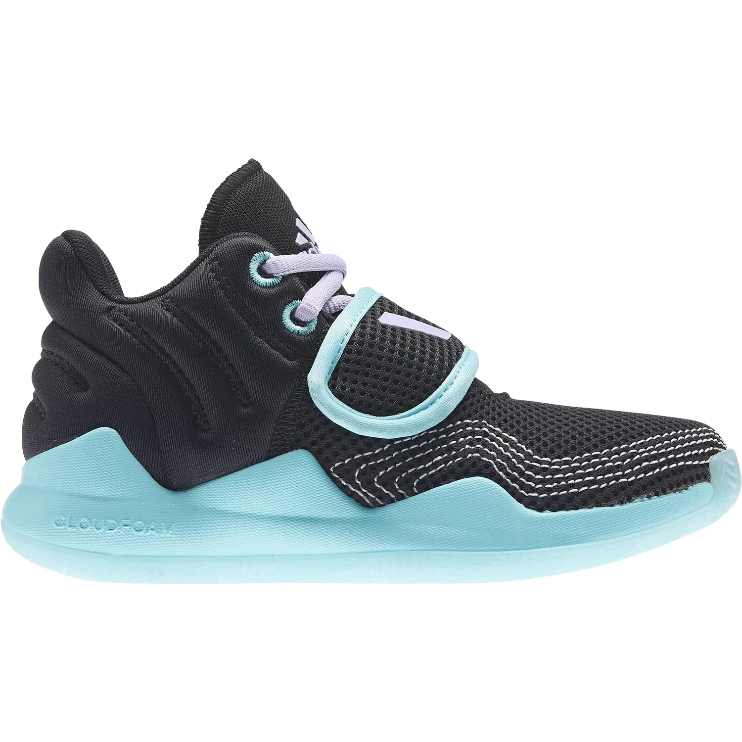 Детские кроссовки для мальчиков и девочек с застежкой-липучкой Deep Threat Primeblue C Adidas, Black Matpur Negbás Agupul