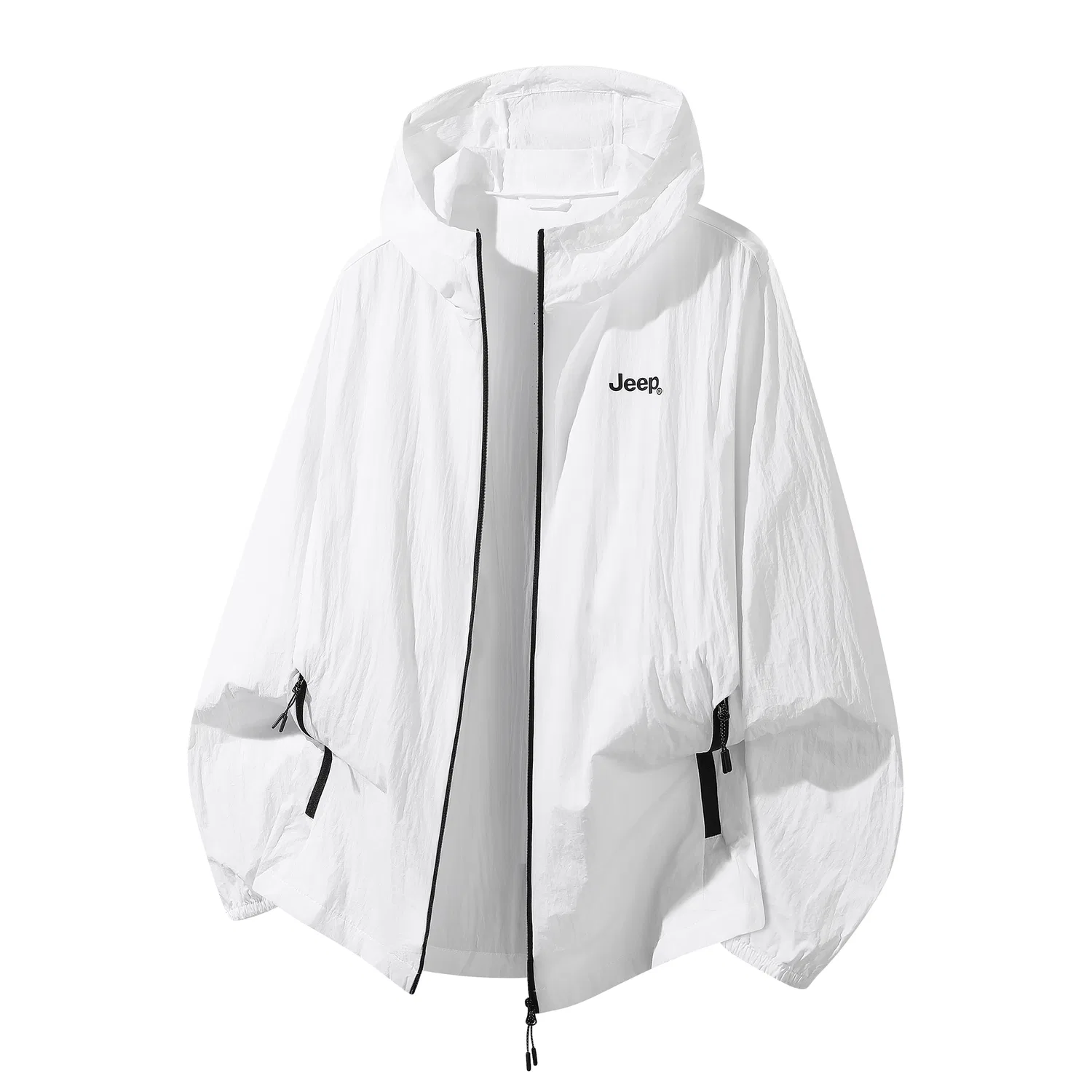 Детская куртка с капюшоном для защиты от солнца Jeep, White Hooded Sun Protection Cooling Lightweight Breathable