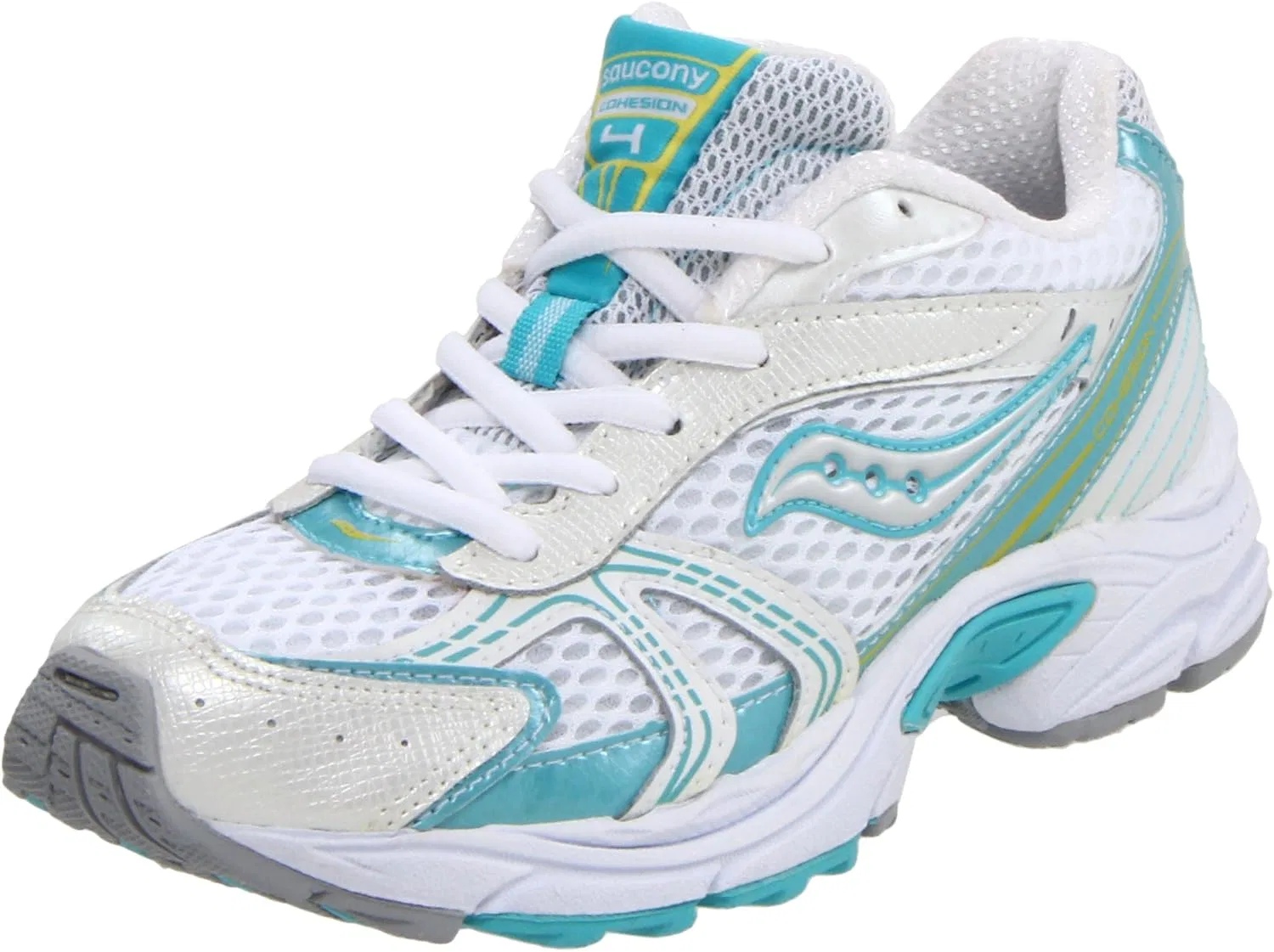 Детские беговые кроссовки Cohesion 4 Saucony, White/Surf/Sun