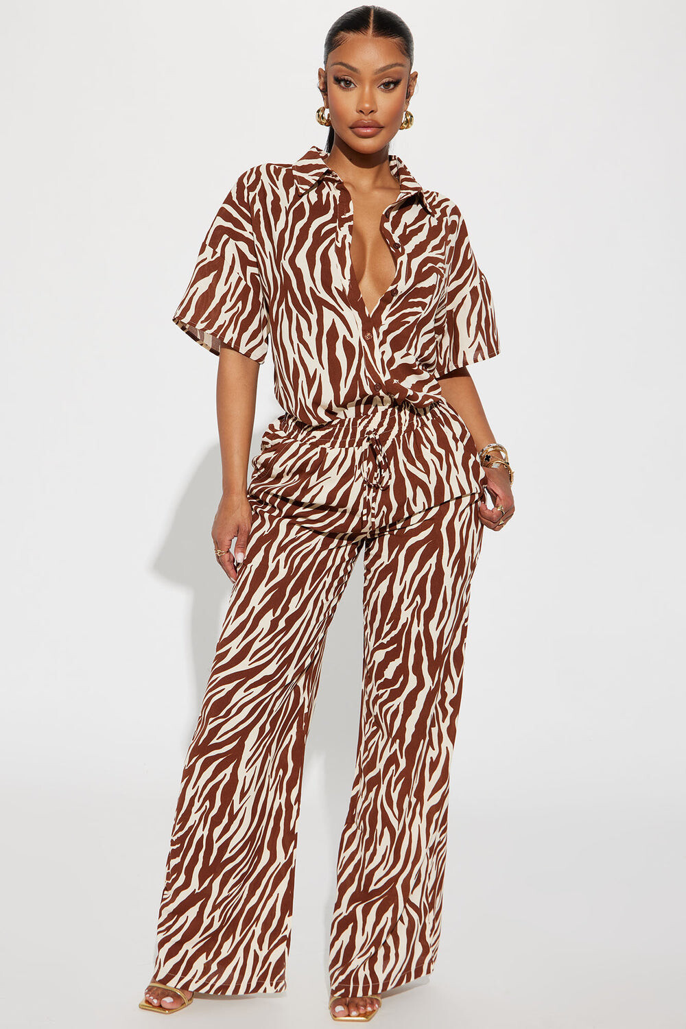 

Брюки Fashion Nova TGI6057SET, коричневый