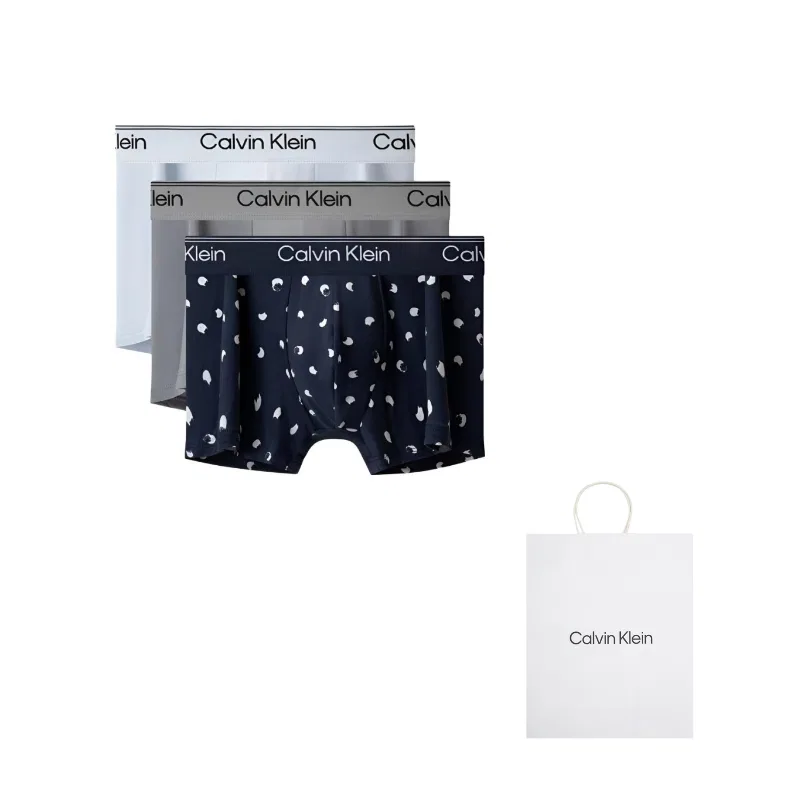 Мужские боксеры с логотипом Calvin Klein, комплект из 3 штук, Calvin Klein, Navy Blue/Cloud Lime/Ice Dusty Blue