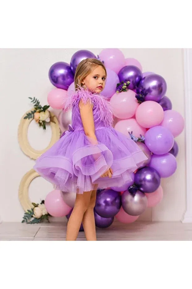 Детское платье с одним рукавом Magu, Purple