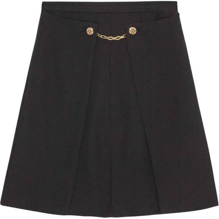 

Юбка миди из твила с зауженным кроем GANNI, черный