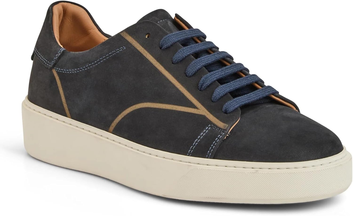 

Мужские итальянские кроссовки Bruno Magli Matteo с застежкой на шнуровке, Navy Nubuck