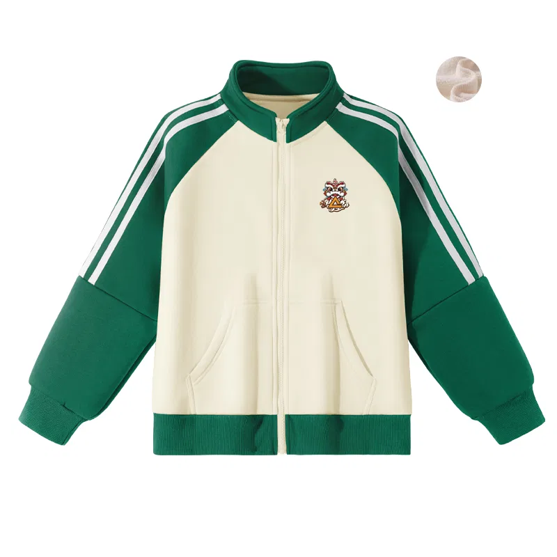 Спортивная кофта для детей с воротником-стойкой PEAK Vintage Green