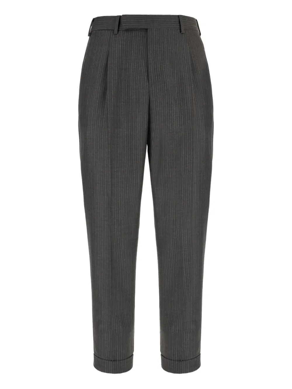 

Плиссированные брюки в тонкую полоску Pt Torino, серый