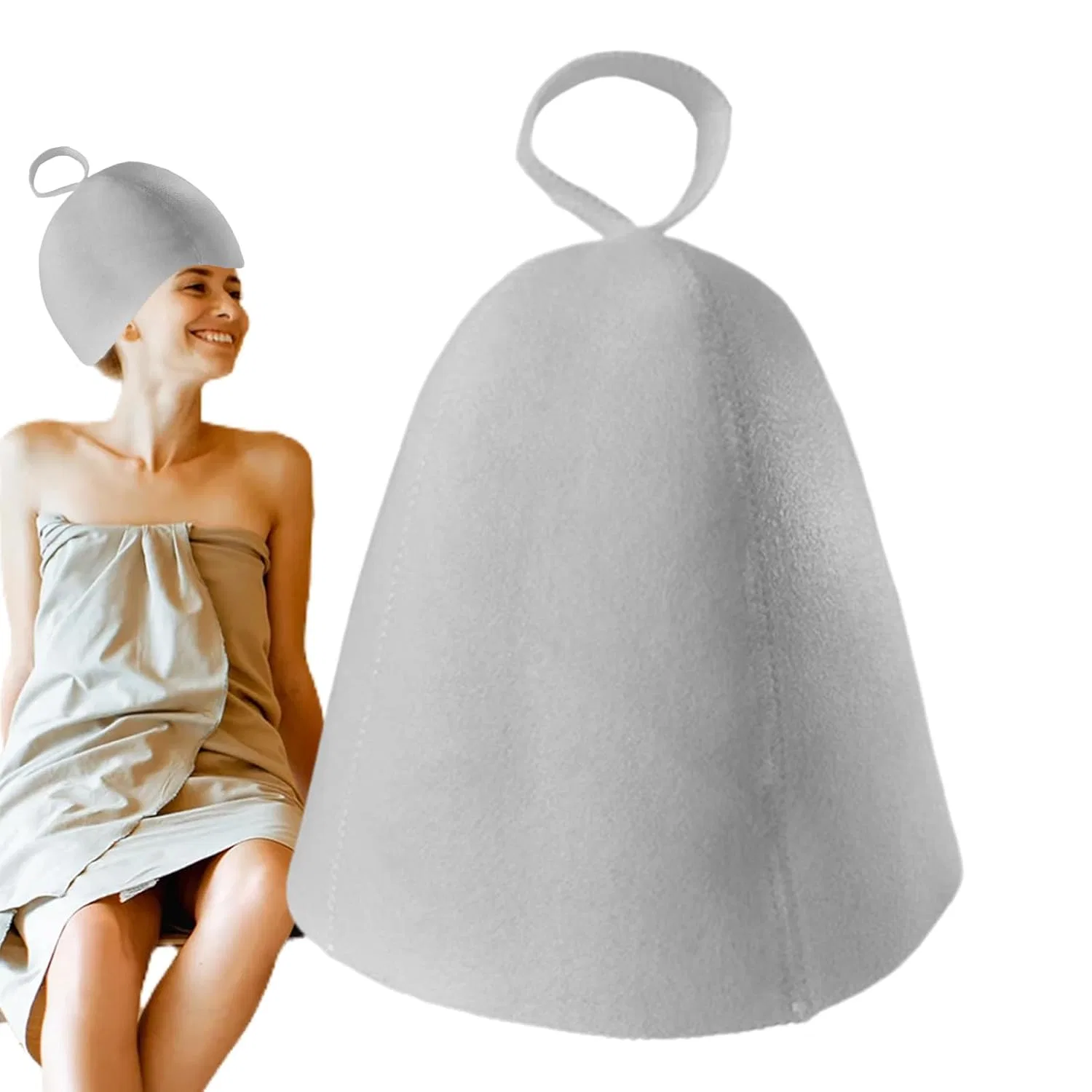 Шапка для сауны из войлока Generisch, White