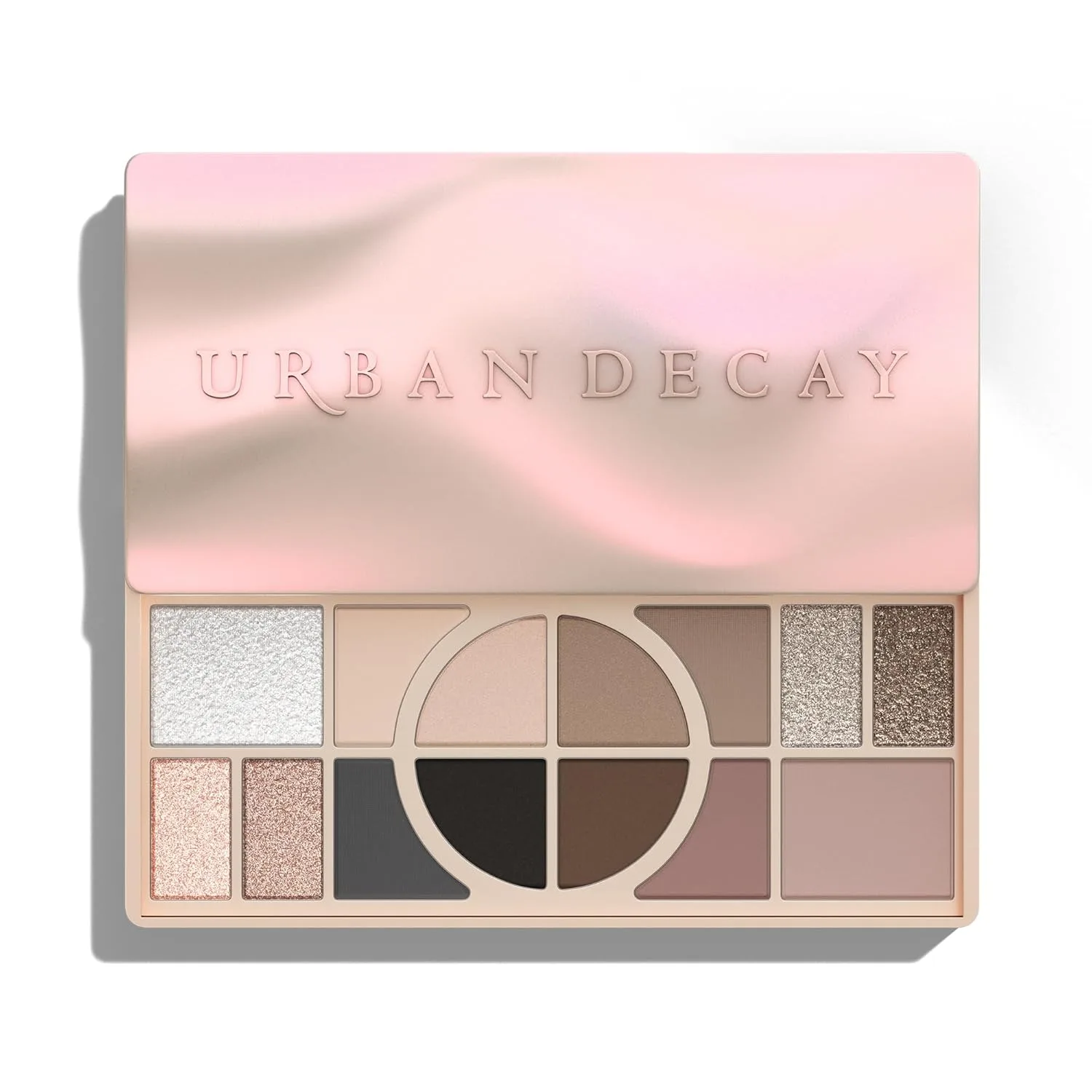 Urban Decay Naked Shaped Multi-Use Eyeshadow Palette - нейтральная палитра для глаз и лица, 14 стойких оттенков, до 16 часов носки, кремовые и рассыпчатые текстуры, шиммерные хайлайтеры, Cool Palette