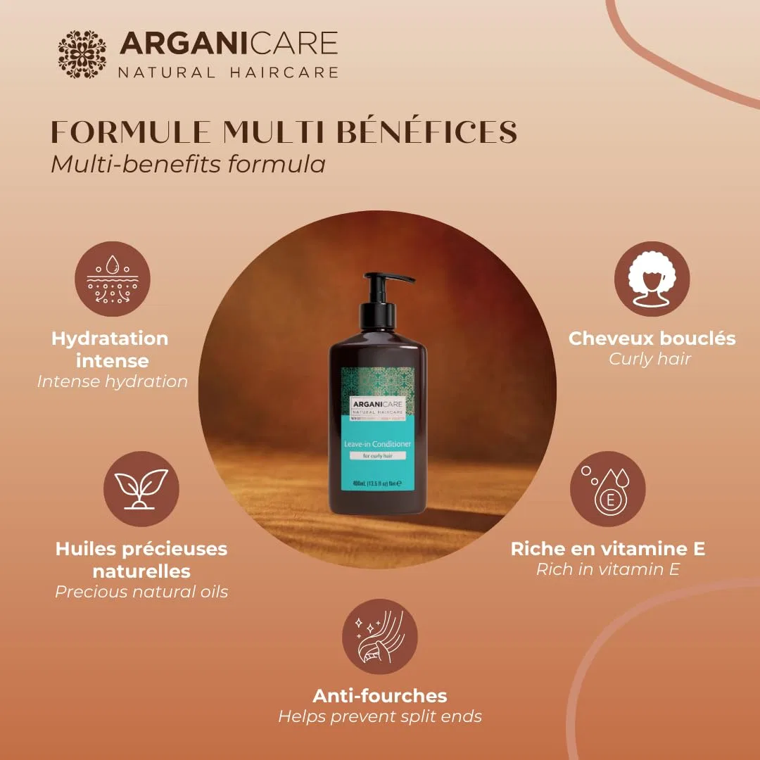Несмываемый кондиционер для волос «Aloe Vera Moisture & Care Shine & Combability» от Arganicare, 400 мл Arganicare, For Curly Hair - 400Ml — фото 4