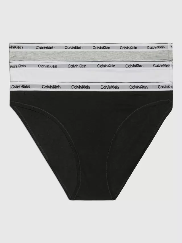 

Трусики бикини Calvin Klein Modern Logo 3 шт, цвет black/white/grey