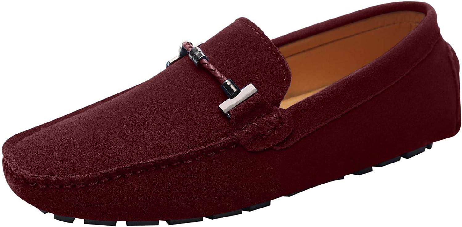 

Мужские элегантные лоферы ANUFER с пряжкой, комфортные замшевые туфли, стильные мокасины, бордовый