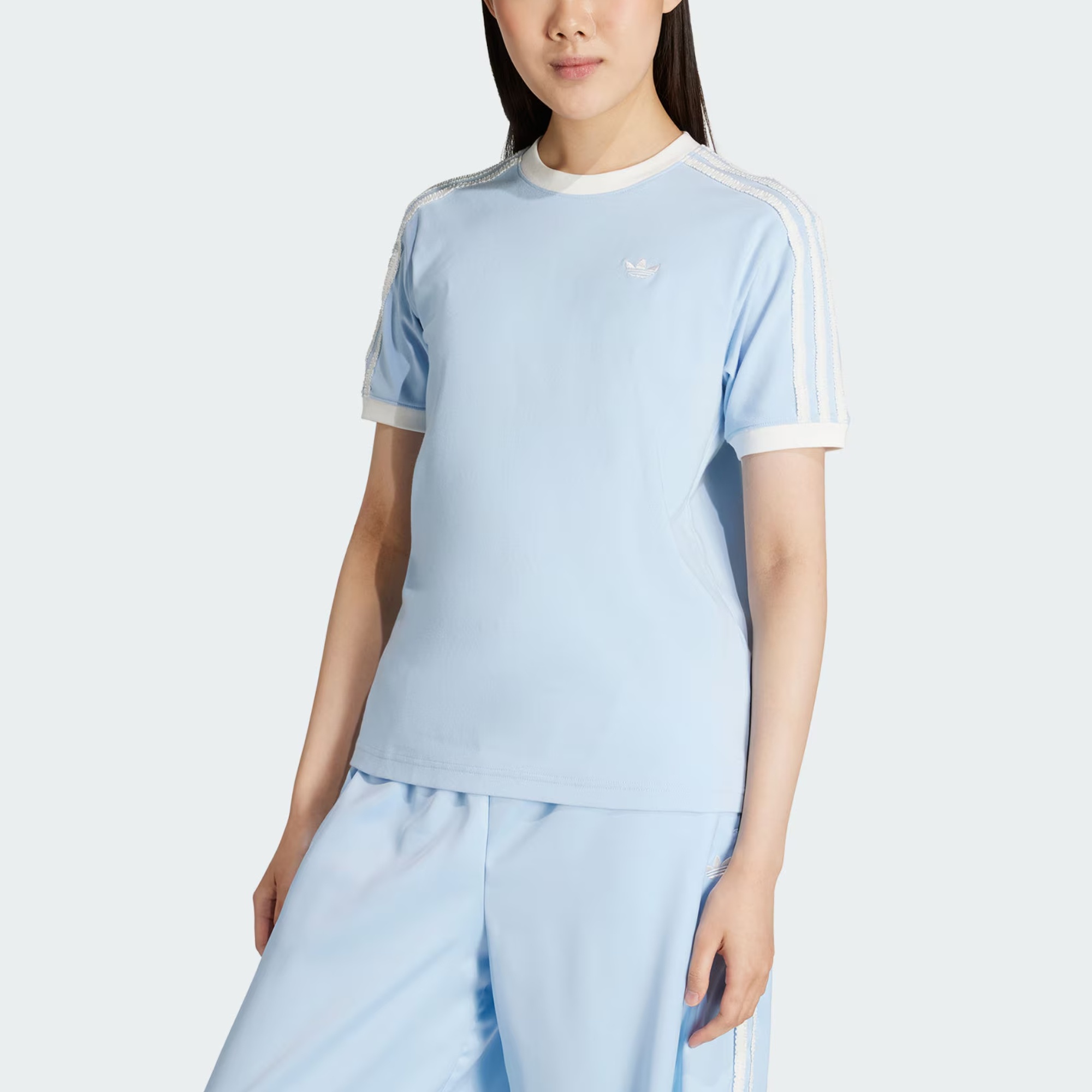 Футболка Adidas Ruffle Three stripes Adidas Originals, синий — фото 3