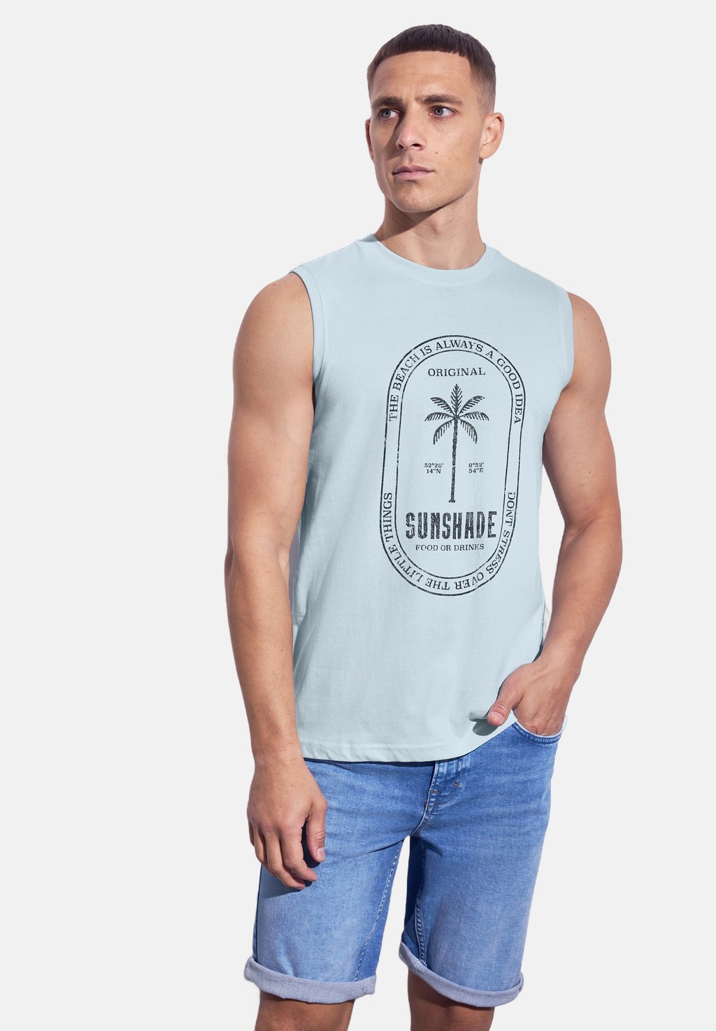 

Майка TANK MIT PRINT Street One MEN, синий