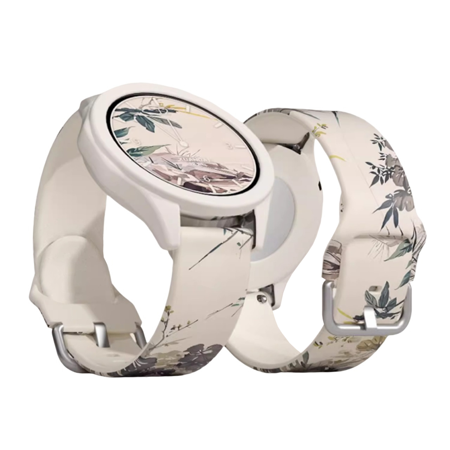 

Ремешок совместимый с Huawei, силиконовый материал, 180 мм IBOANN, Ink Wash Willow-Single Strap