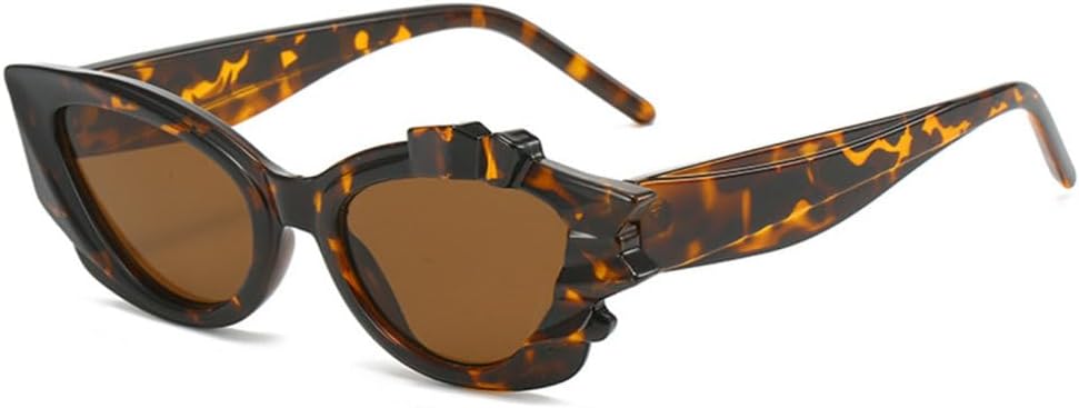 

Модные солнцезащитные очки «кошачий глаз» для женщин, роскошные, в маленькой оправе, оранжевые, трендовые женские очки с защитой от УФ-излучения UV400 LJTJTAV, Leopard-brown