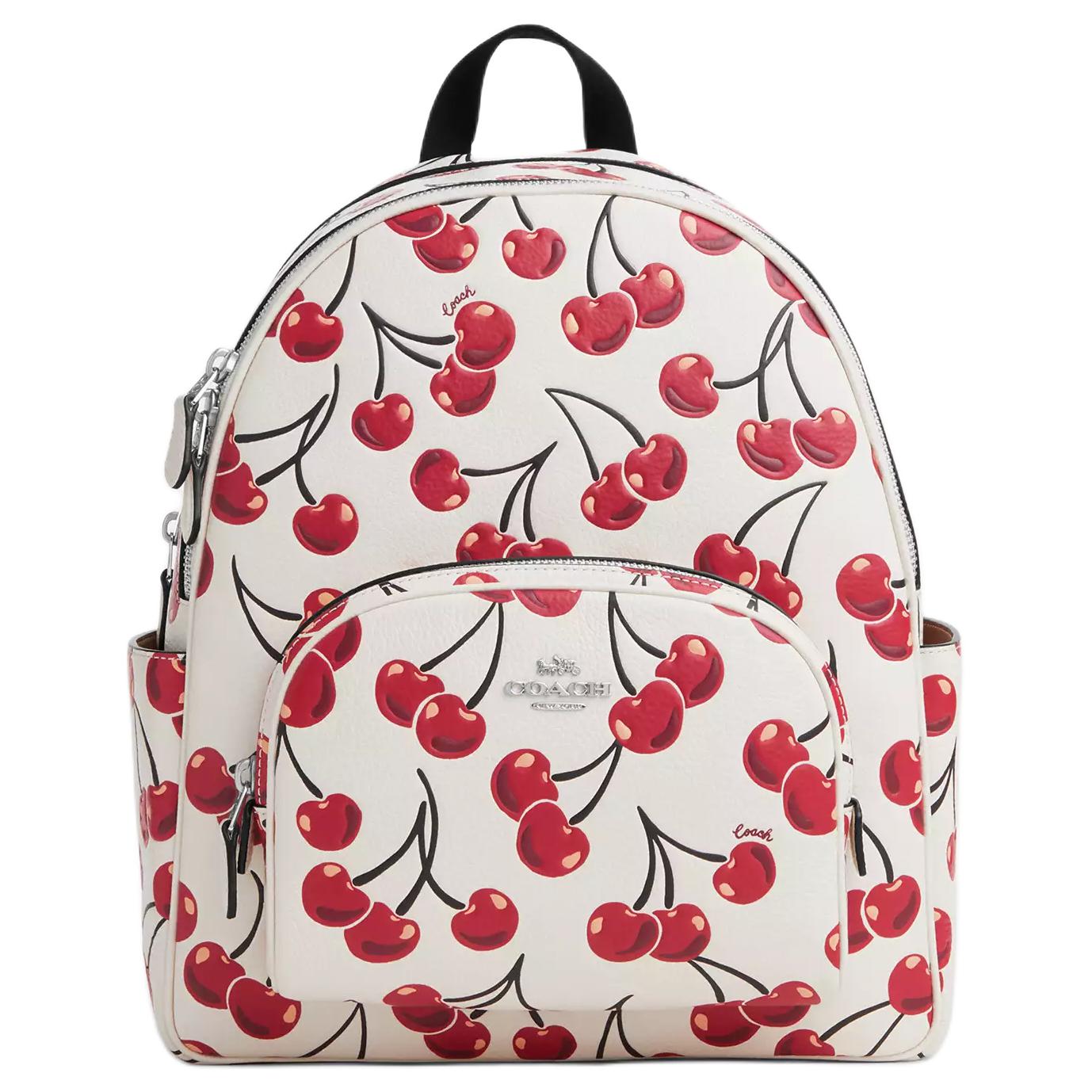 

Coach Изысканный женский рюкзак Court Exquisite Pebbled Leather Backpack Tubas, белый