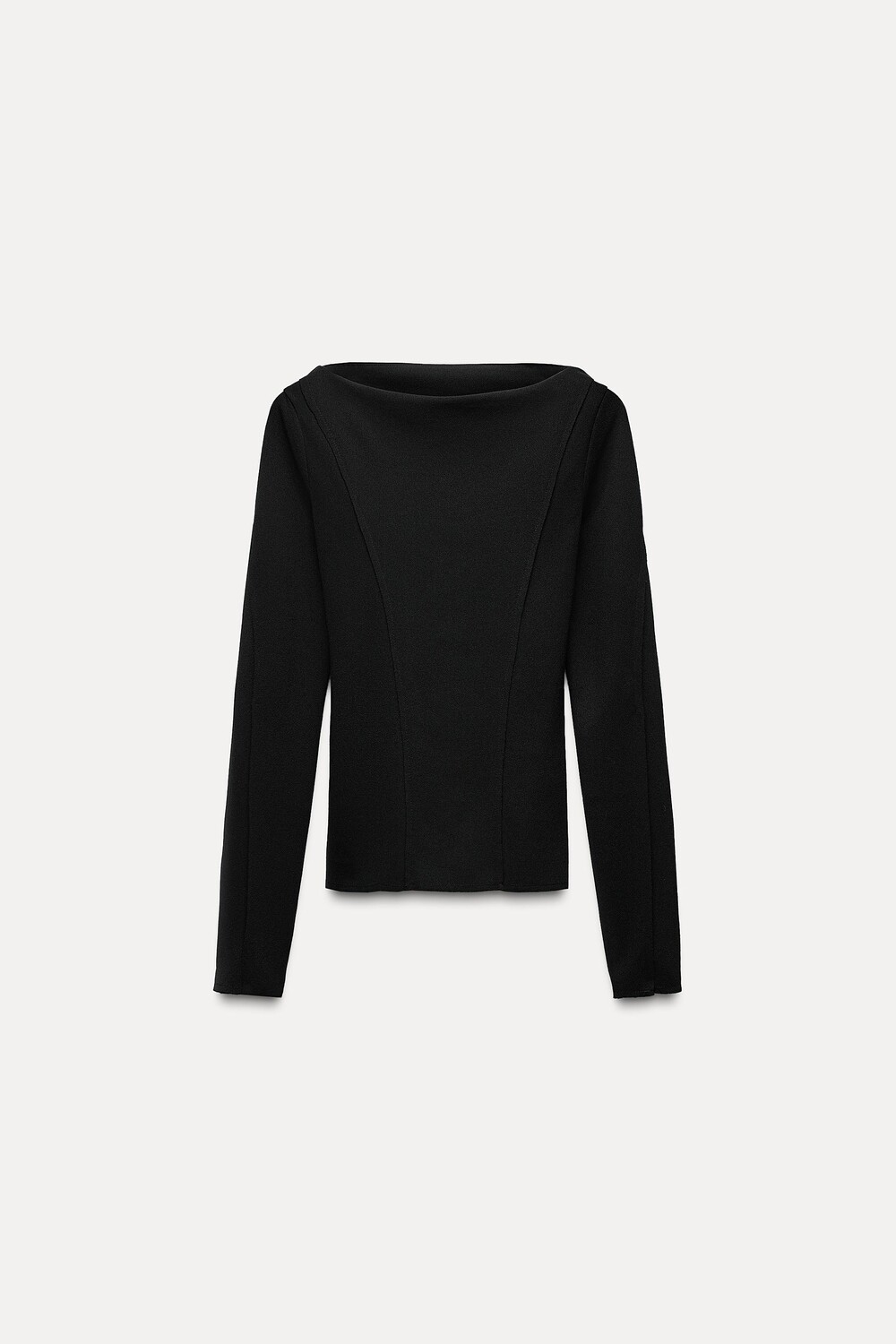 

Топ с разрезными рукавами ZARA, черный