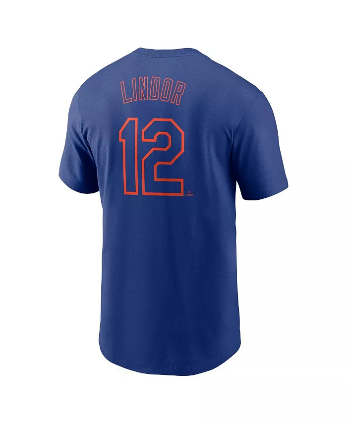 Мужская футболка Francisco Lindor Royal New York Mets с именем и номером Fuse Nike — фото 2