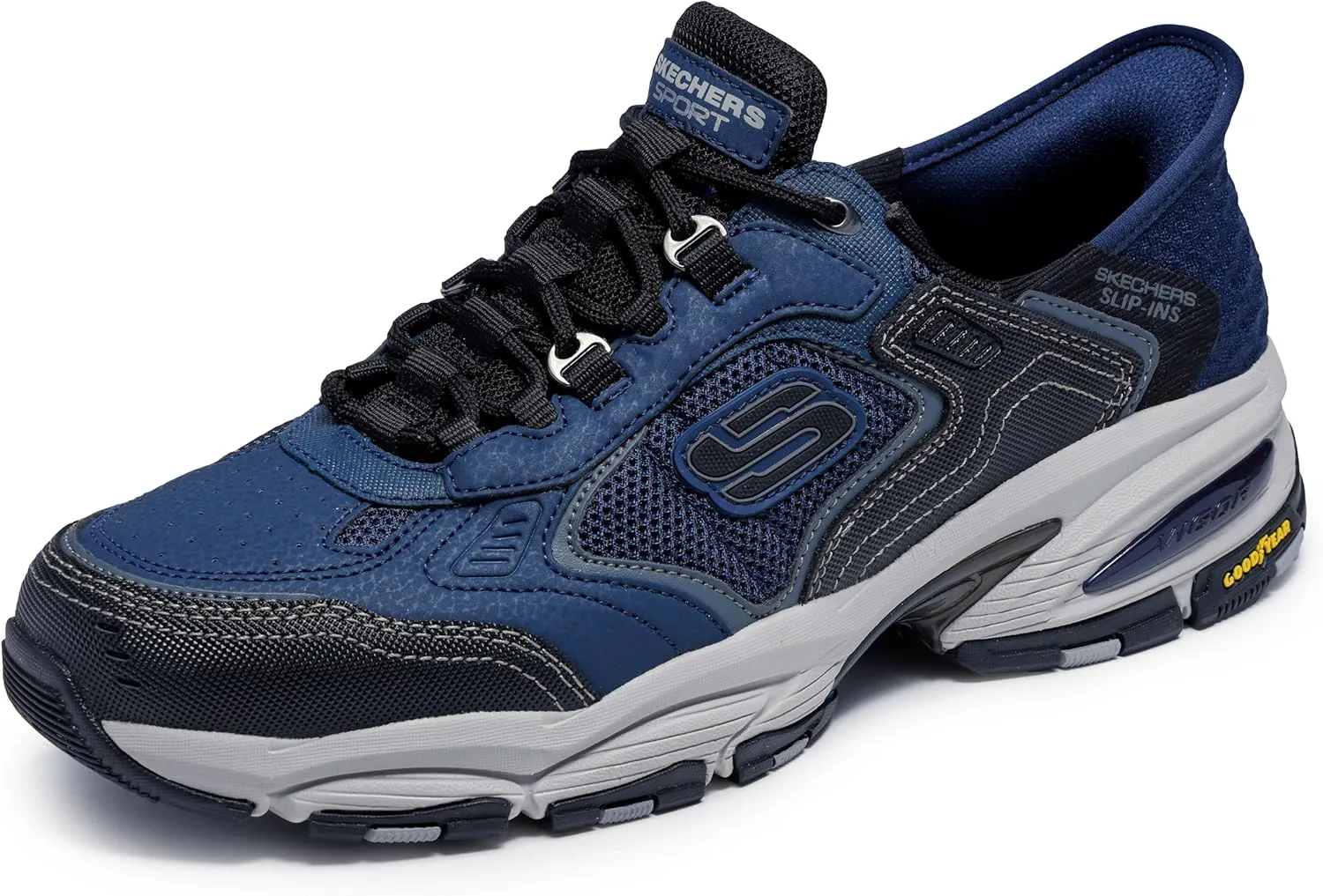 Мужские кроссовки Skechers Vigor 3.0 Drafting Slip-on без шнурков, темно-синий/черный — фото 4
