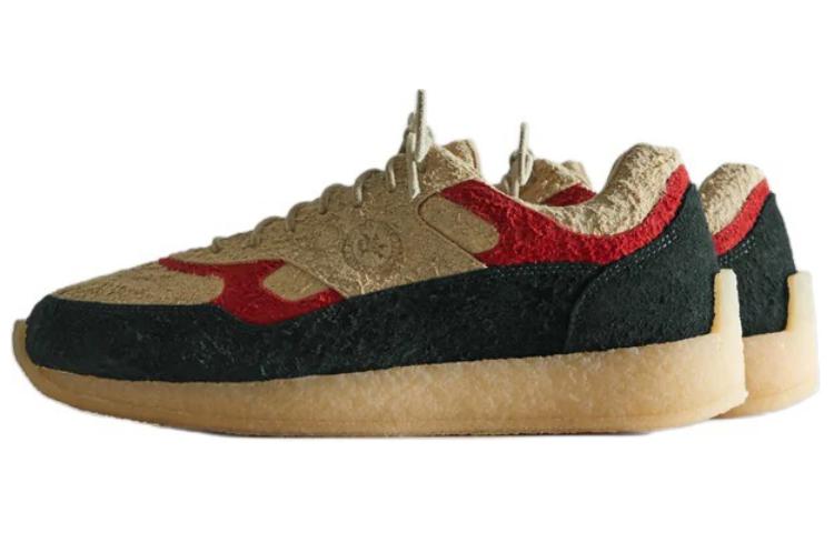 Clarks Lockhill Ronnie Fieg 8th Street Scarab мохнатая замша, коричневый красный зелёный — фото 3