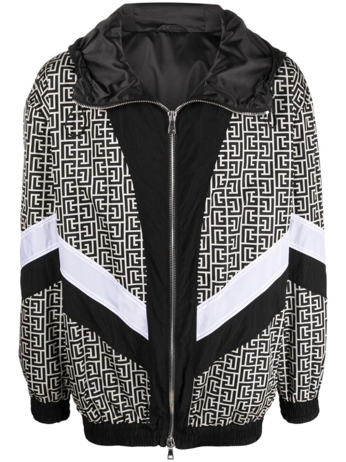 Бомбер с капюшоном и монограммой Balmain, черный