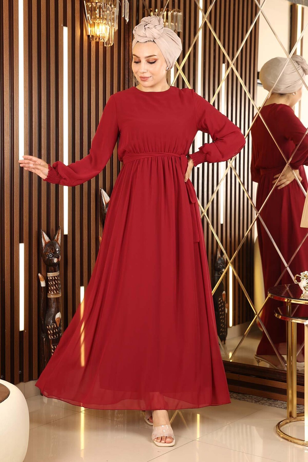 

Платье вечернее из шифона с эластичным подолом Moda_Mihram, бургундия