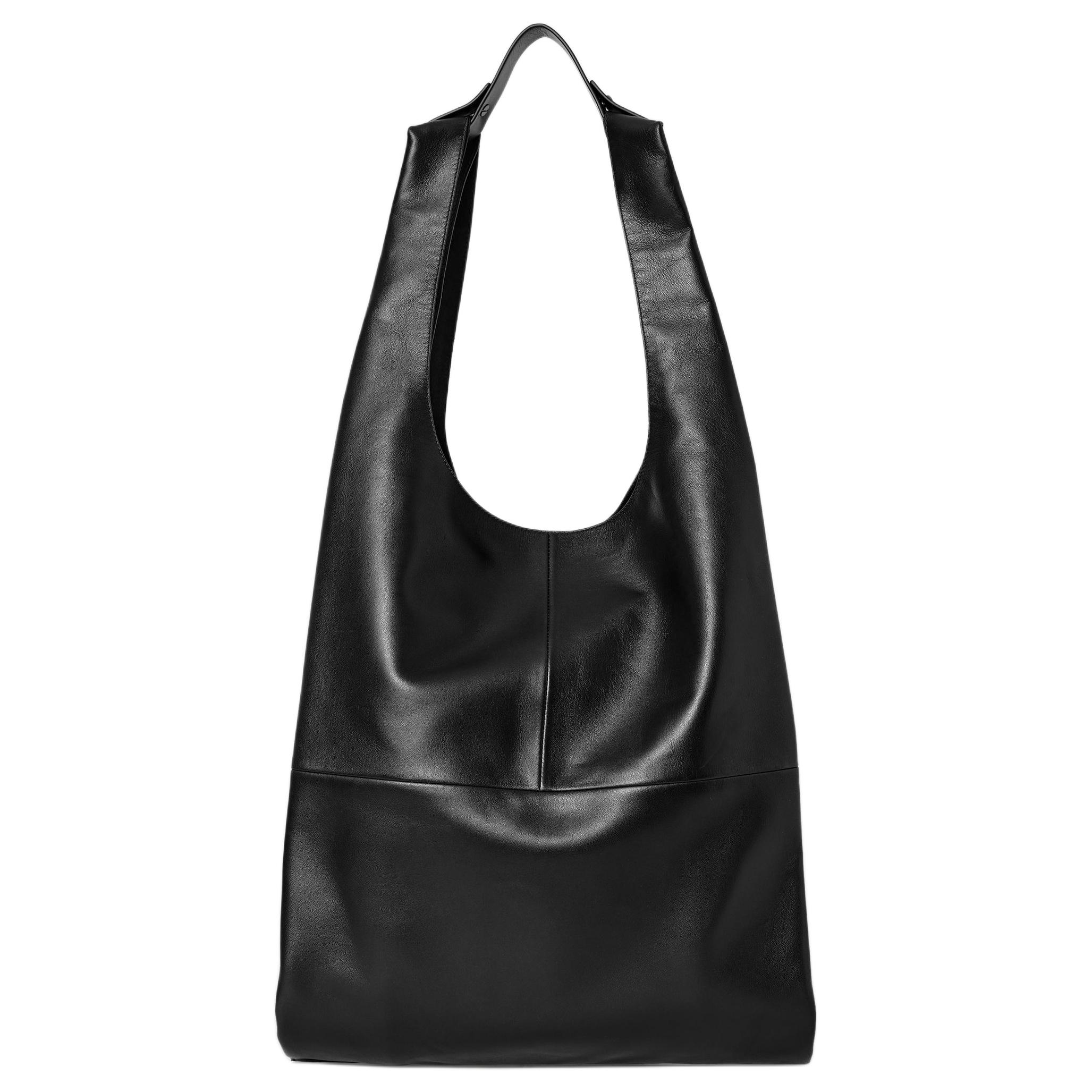 

COS Кожаная сумка тоут, Black