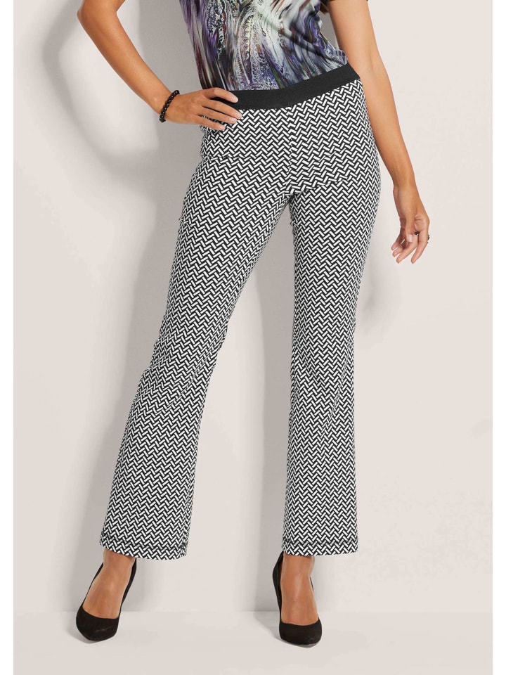 

MADELEINE Расклешенные брюки без шнурков, черного/бежевого цвета