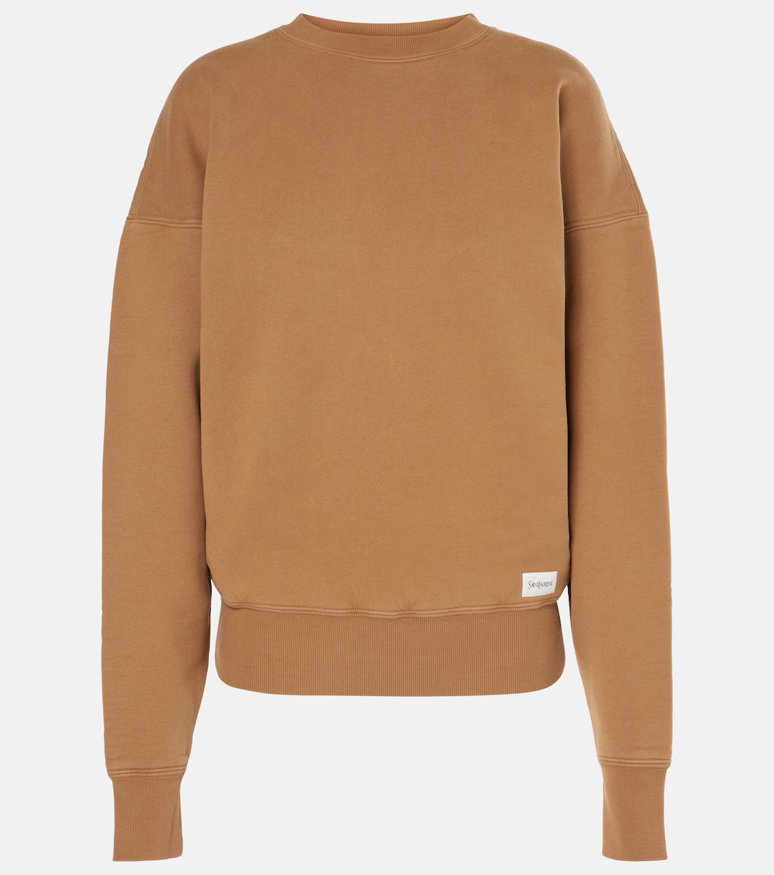 

Оверсайз худи из хлопкового флиса Saint Laurent, Caramel