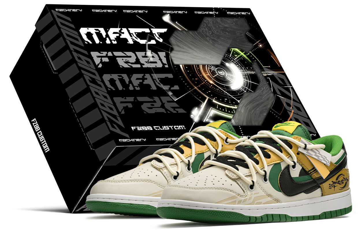 

Кроссовки Nike Dunk Skateboarding Shoes Men Low-top Black/yellow/green, желтый/зеленый/черный