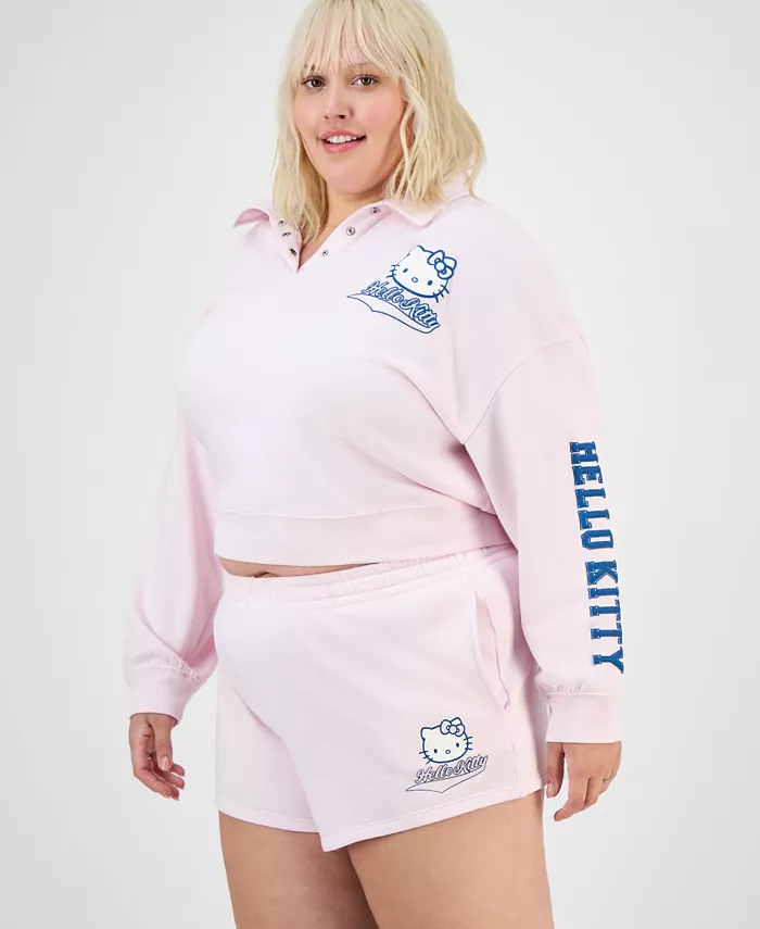 

Модная толстовка и шорты Hello Kitty больших размеров с воротником Grayson Threads, The Label, розовый