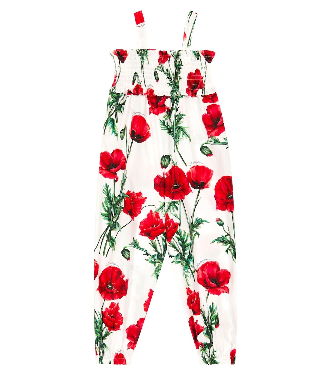 

Хлопковый комбинезон с цветочным принтом Dolce&Gabbana, белый