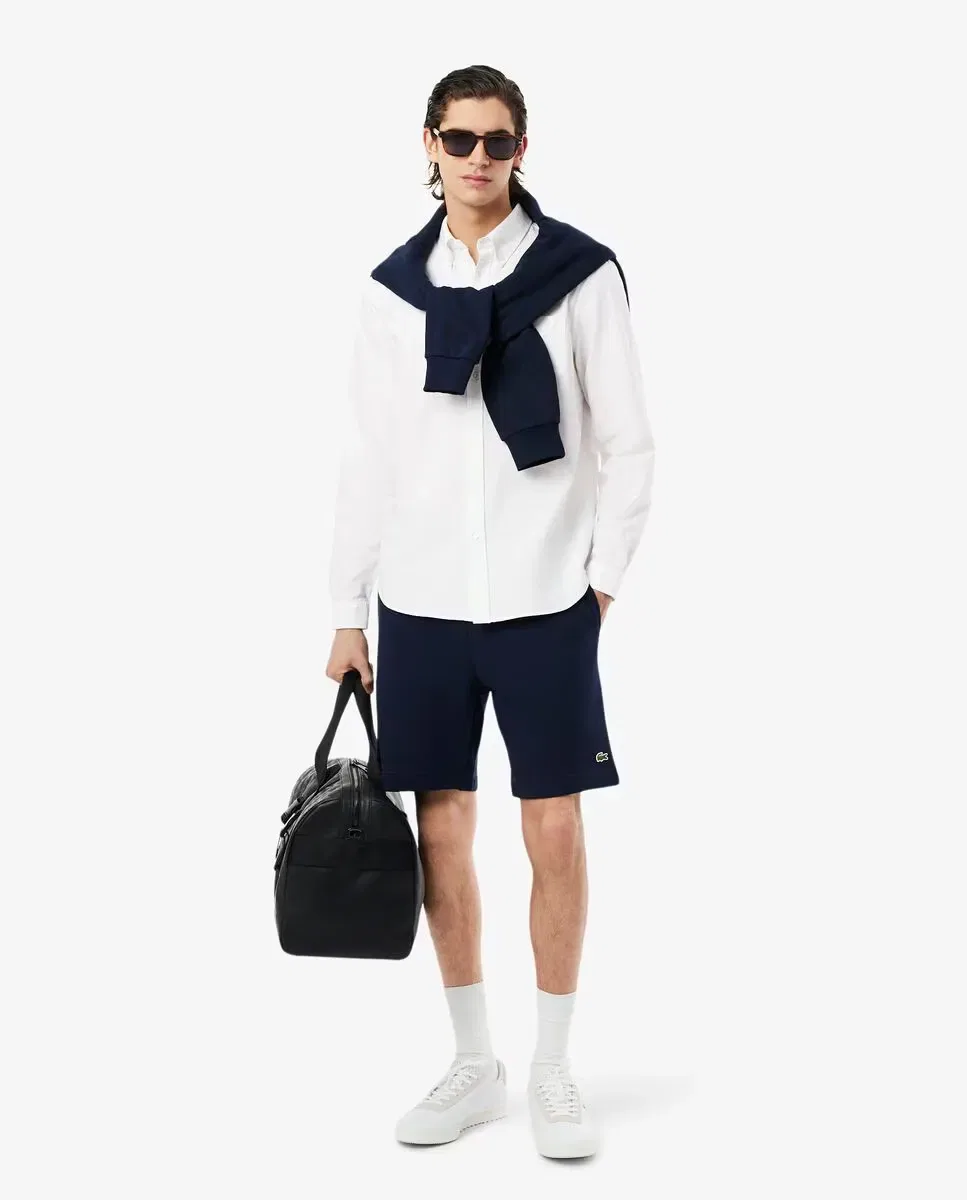 Мужская рубашка оксфордского плетения с длинным рукавом Lacoste, Blanco — фото 4