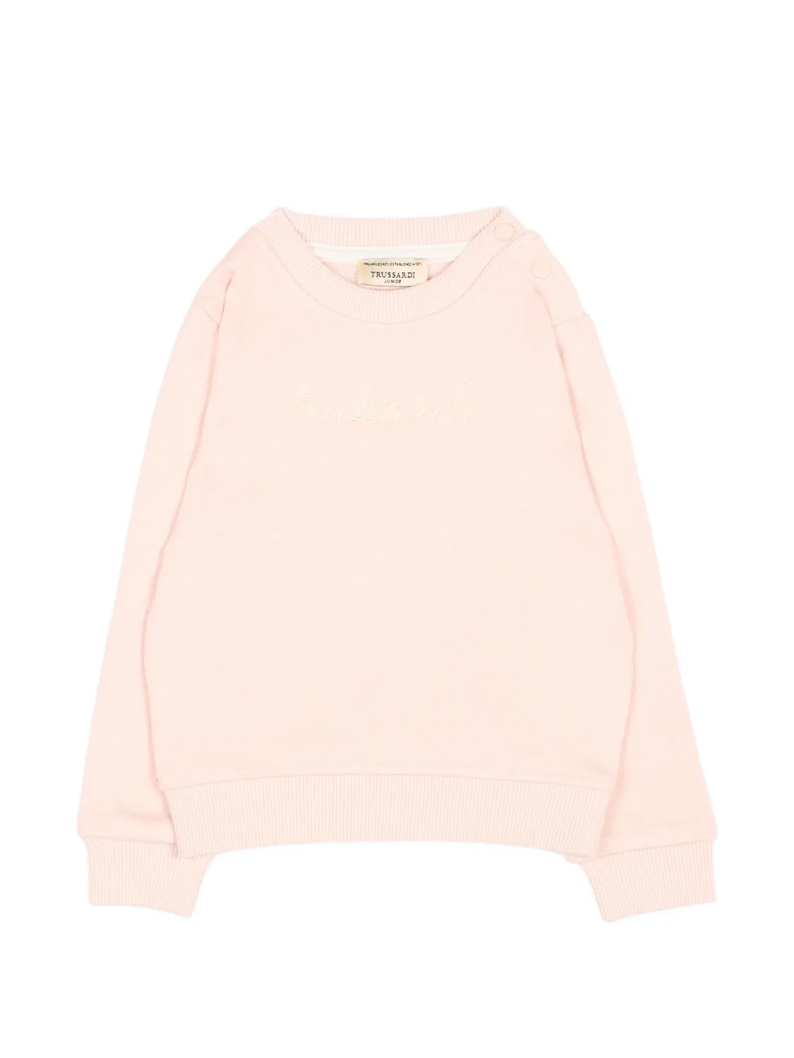 Худи розовое с вышивкой логотипа Trussardi, розовый