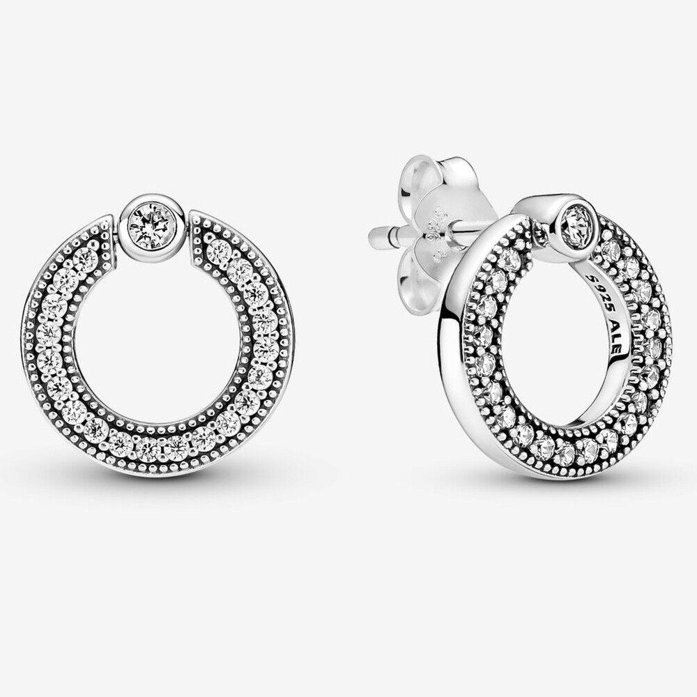 

Серьги Pandora Pavé & Logo Circle Reversible, серебро